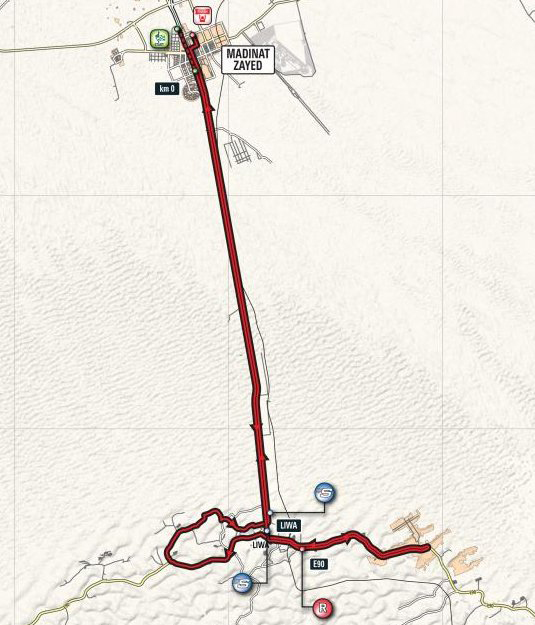 Abu Dhabi Tour stage 1 map